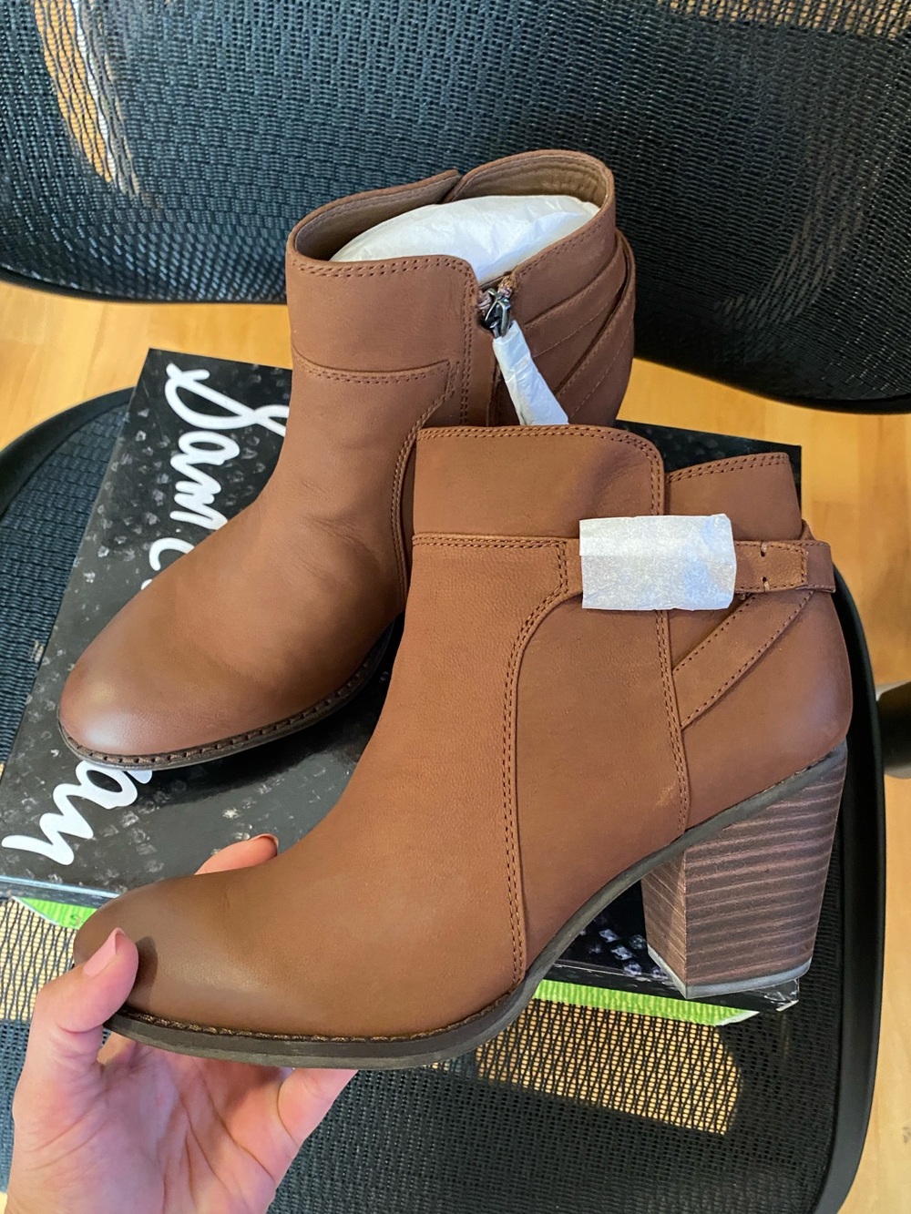 SAM EDELMAN Leather Heeled Ankle Booties